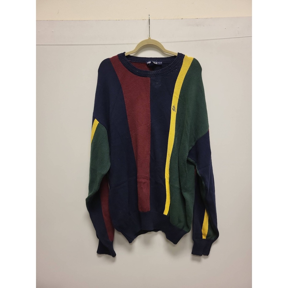 Nautica XL Sweater Multicolor Cotton Blend Menswear Pullover Knit Top Crewneck